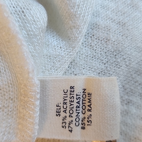 BKE Urban Outfitters Tague Lace Up Textured Cropped Knit Longsleeve Cream Shirt - Picture 11 of 13